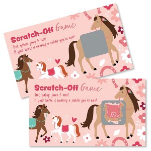 Big Dot of Happiness Run Wild Horses - Pony Birthday Party Game Scratch Off Cards - 22 Count - 1 of 4