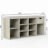 Entryway Shoe Bench with Cushion,Storage Bench with Drawer and Open Compartments,Rectangular Shoe Rack Bench for Hallway Bedroom-Cuddlewood - 4 of 4