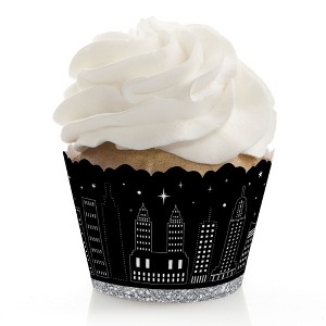 Big Dot of Happiness Nighttime City Skyline - New York Party Decorations - Party Cupcake Wrappers - Set of 12 - 1 of 4
