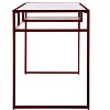 PAGED Stylish Computer Desk Glass Top Office Desk with Metal Sled Base and Open Compartment, Writing Desk for Living Room - 4 of 4