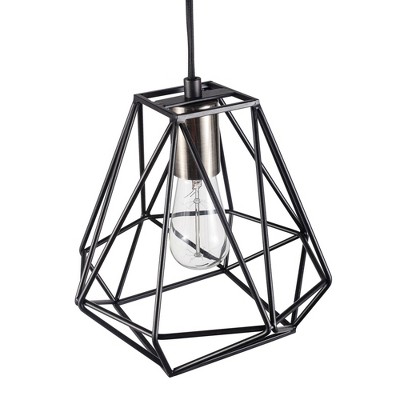 Sansa Dark Bronze Geometric Cage Pendant Light