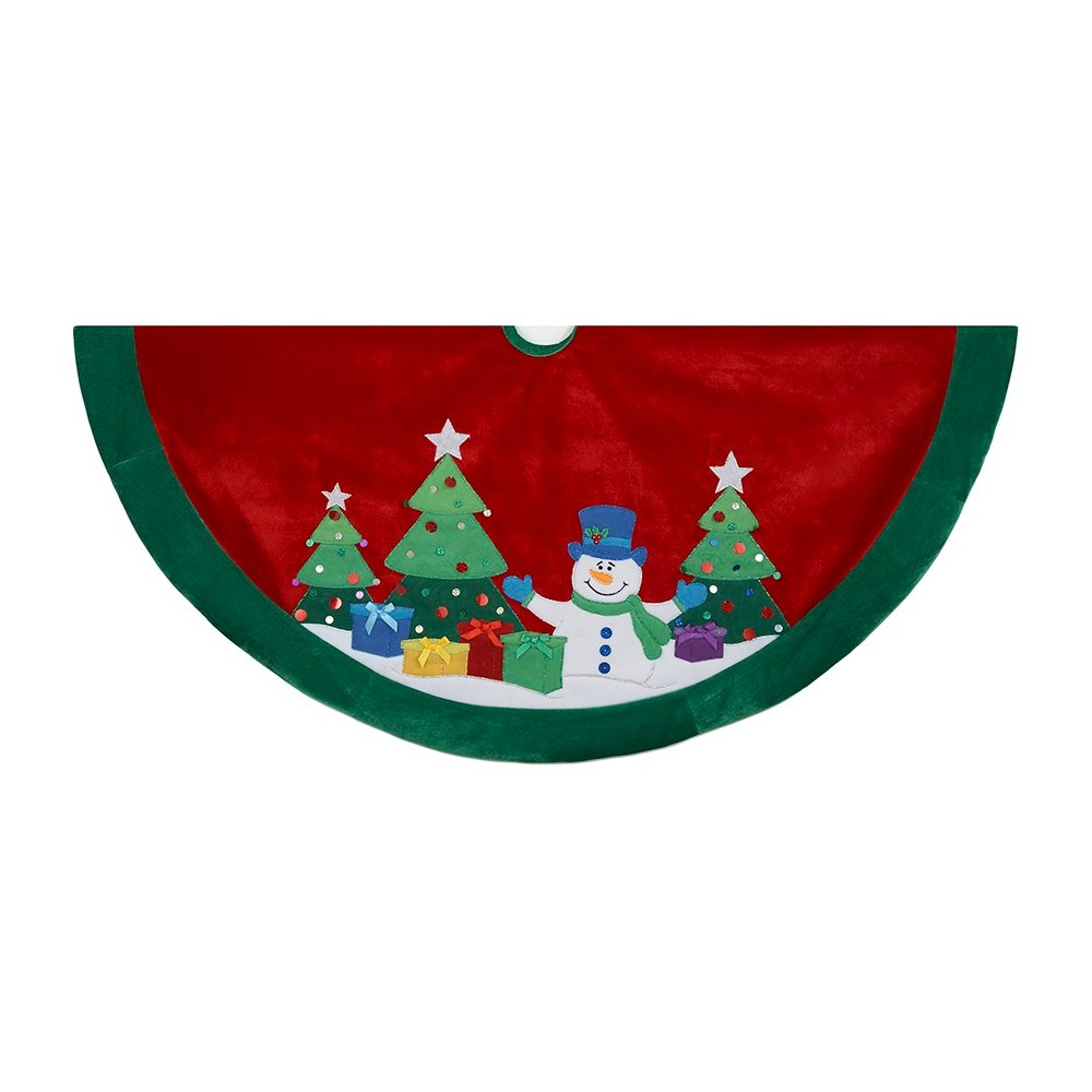 UPC 086131256196 product image for 48 Snowman and Trees Applique and Embroidered Decorative Tree Skirt, Multi-Color | upcitemdb.com