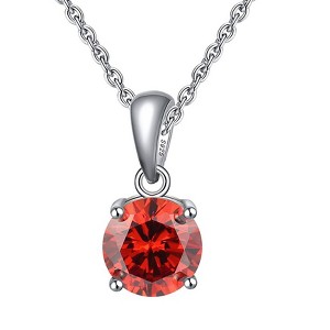 Solitaire Birthstone Necklace for Women Cz Sterling Silver Ginger Lyne Collection - 1 of 4