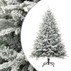 vidaXL LED Artificial Christmas Tree - Flocked Snow, Green, 82.7" - includes Balls & Steel Stand - 2 of 4