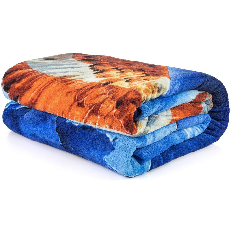 Dawhud Direct 50" x 60"  Wolves and Eagles Throw Blanket for Men, Women and Kids, 3 of 5
