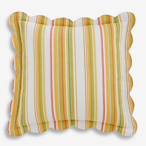 BrylaneHome 100% Cotton Florence Euro Sham - Euro, Dandelion Stripe - 1 of 1