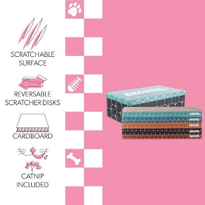 Naomi 17" Multi-Colored Cardboard Cat Scratcher Pad with Catnip
