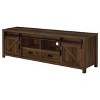 Sapphtopaz Farmhouse TV Stand for TVs Up to 80" with 2 Sliding Doors Distressed Pine Storage Cabinet with 2 Drawers,TV Stands for Living Room - 2 of 4