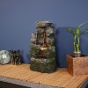 Sunnydaze Indoor Home Office Polyresin Towering Cave Waterfall Tabletop Water Fountain with LED Light - 13" - image 2 of 4