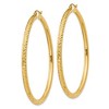 Black Bow Jewelry 3mm x 55mm, 14k Yellow Gold, Diamond-cut Round Hoop Earrings - 2 of 4