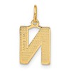 Black Bow Jewelry 14k Yellow Gold, Julia Collection, Small Satin Block Initial N Pendant - 3 of 4