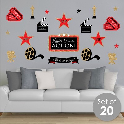 Hollywood Red Carpet Movie Theater Vinyl Wall Decals Set