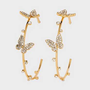 SUGARFIX by BaubleBar Butterfly Hoop Earrings