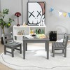 Costway 3PCS Kids Table & 2 Chairs Set Outdoor Heavy-Duty All-Weather Activity Table Set - 3 of 4