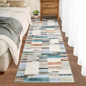 Geometric Rug Modern Washable Living Room Rug Soft Non Slip Low Pile Farmhouse Area Rugs - 1 of 4