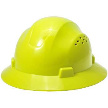 Noa Store Full Brim Hard Hat with HDPE Shell and Fast-trac Suspension Work Safety Helmet - Yellow