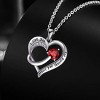 Paaaawaters 18k White Gold Plated 5A Cubic Zirconia Engraved I Love You Heart Pendant Necklace for Women Girls Wife - 2 of 4