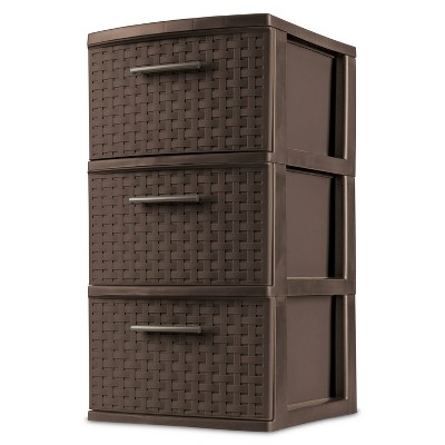 3 Drawer Medium Weave Tower Brown - Room Essentials™