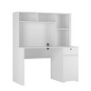 Computer Desk With Hutch and Bookshelf, Farmhouse Home Office Desk Writing Table With Drawer, 3 AC Outlets And 2 USB Charging Ports - 4 of 4