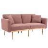 VYNXARIA Velvet Sofa ,Accent sofa,loveseat sofa with metal feet,Brush Pink Teddy - 4 of 4