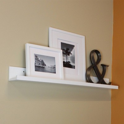 White MDF Wall-Mounted Floating Picture Ledge Shelf
