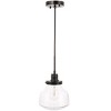 Elegant Lighting Lyle 1 light Black and Clear seeded glass pendant - 3 of 4