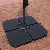 Sunnydaze Outdoor Heavy-Duty Fillable Cantilever Offset Cross Style Patio Umbrella Base Weight Plates - Black - 4pk - 3 of 4