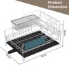 SKONYON Dish Drying Rack 2-Tier Detachable Stainless Steel Rack with Cutlery Box and Cup Holder - 3 of 4