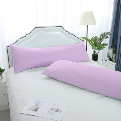 2 Pcs 20"x60" 1800 Series Soft Brushed Microfiber Pillow Cover Violet - PiccoCasa