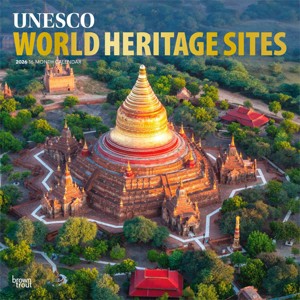 BrownTrout UNESCO World Heritage Sites 2026 12"x24" Hanging Square Wall Calendar Plastic-Free - 1 of 4