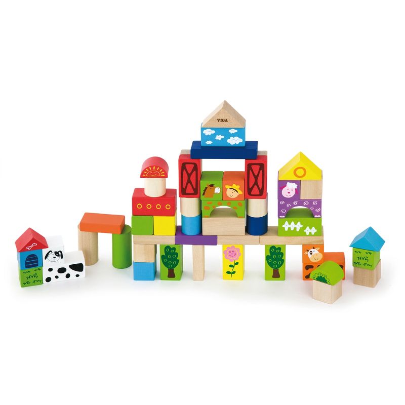 The Original Toy Company Wooden Blocks, Farm Designs, 1 of 4