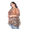 Plus Size Short Caftan with Tie-up Neckline - One Size Fits Most Plus - White Mark - 2 of 4