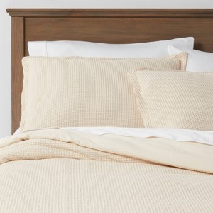 Washed Waffle Weave Duvet Cover and Sham Set - Threshold™ - 1 of 4