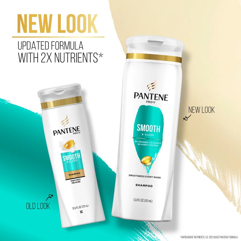 Pantene Pro-V Smooth &#38; Sleek Shampoo and Conditioner Bundle Pack - 22.4 fl oz, 4 of 17