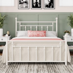 Allewie 14 Inch Metal Platform Bed Frame with Victorian Vintage Headboard and Footboard / Mattress Foundation / Under Bed Storage / No Box Spring Needed / Easy Assembly / Noise-Free - 1 of 4