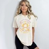 Simply Sage Market Women's Don't Worry Be Hoppy Circle Short Sleeve Garment Dyed Tee - 2 of 2