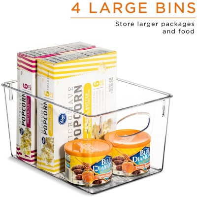 Clear BPA-Free Stackable Plastic Storage Bin Set