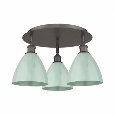 Ballston Dome - 3 Light Flush Mount In Industrial Style-10 Inches Tall and 19.25 Inches Wide