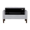 TiramisuBest Vintage Semi-Circle End of Bed Bench, Upholstered Bedroom Entryway Bench with Tufted Velvet-Touch Fabric & Rubberwood Legs, Gray - 4 of 4