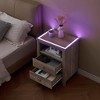 WhizMax White Nightstand, Bedside Table with 2 Drawers, Storage Shelf, Adjustable Colors Led Lights, Modern Nightstand for Bedroom, Living Room, Dorm - 4 of 4