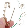 Unique Bargains Plated Metal Large Safety Pins with 3 Loops DIY Garment - 2 of 4