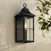 John Timberland Sunderland Vintage Outdoor Wall Light Fixture Black Warm Gold 18 1/2" Clear Glass Panels for Post Exterior Barn Deck House Porch Yard - 2 of 4
