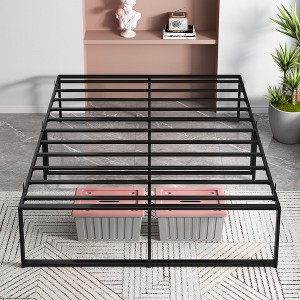 Metal Platform Bed Frame, Heavy Duty Strong Support Slat Full Size Bed, No Box Spring Needed, Under Bed Storage - 1 of 4