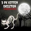 SCS Direct Kitten Halloween Skeleton (3 Pack)-7.5" Long Weather Resistant Yard Fall Decorations- Party Decor and Indoor/Outdoor, School Decoration - 3 of 4