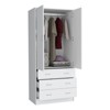 SEVOBAL Armoires with Double Doors 3 Drawers and Hanging Rod for Bedroom and Closet Storage Solutions, White, 31"*19"*70.9" - 2 of 4