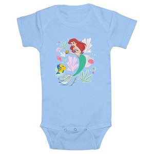 Infant's The Little Mermaid Ariel and Flounder Seashells Bodysuit - 1 of 3