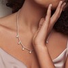 EVERLY JEWELRY | Sterling Silver 5/8ct TGW Created White Sapphire Station Necklace, 16 inc + 2 inc - 4 of 4