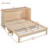 NicBex Queen Size Murphy Bed 63" Wooden Bed Frame Morden Hideaway Wall Bed with Top Shelf, 2 Drawers for Guest Room, Gold - 2 of 4