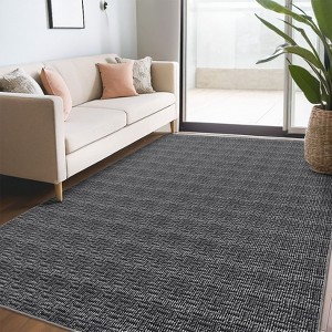 8x10 Living Room Rug Machine Washable Print Braided Large Area Rug Farmhouse Solid Carpet Non-Slip Non-Shedding Thin Indoor Floor Carpet for Office - 1 of 4