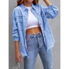 Clearlove Womens Denim Jacket Coat Distressed Jean Jackets Button Up Vintage Western Trucker Jacket Frayed Hem Pockets - 4 of 4